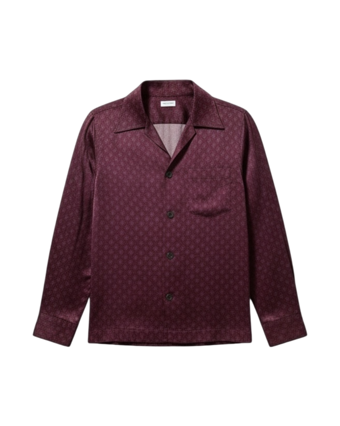 Dries Van Noten Burgundy Jacquard Viscose Shirt