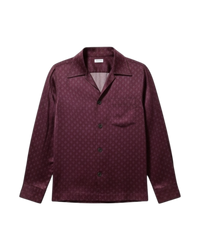 Dries Van Noten Burgundy Jacquard Viscose Shirt