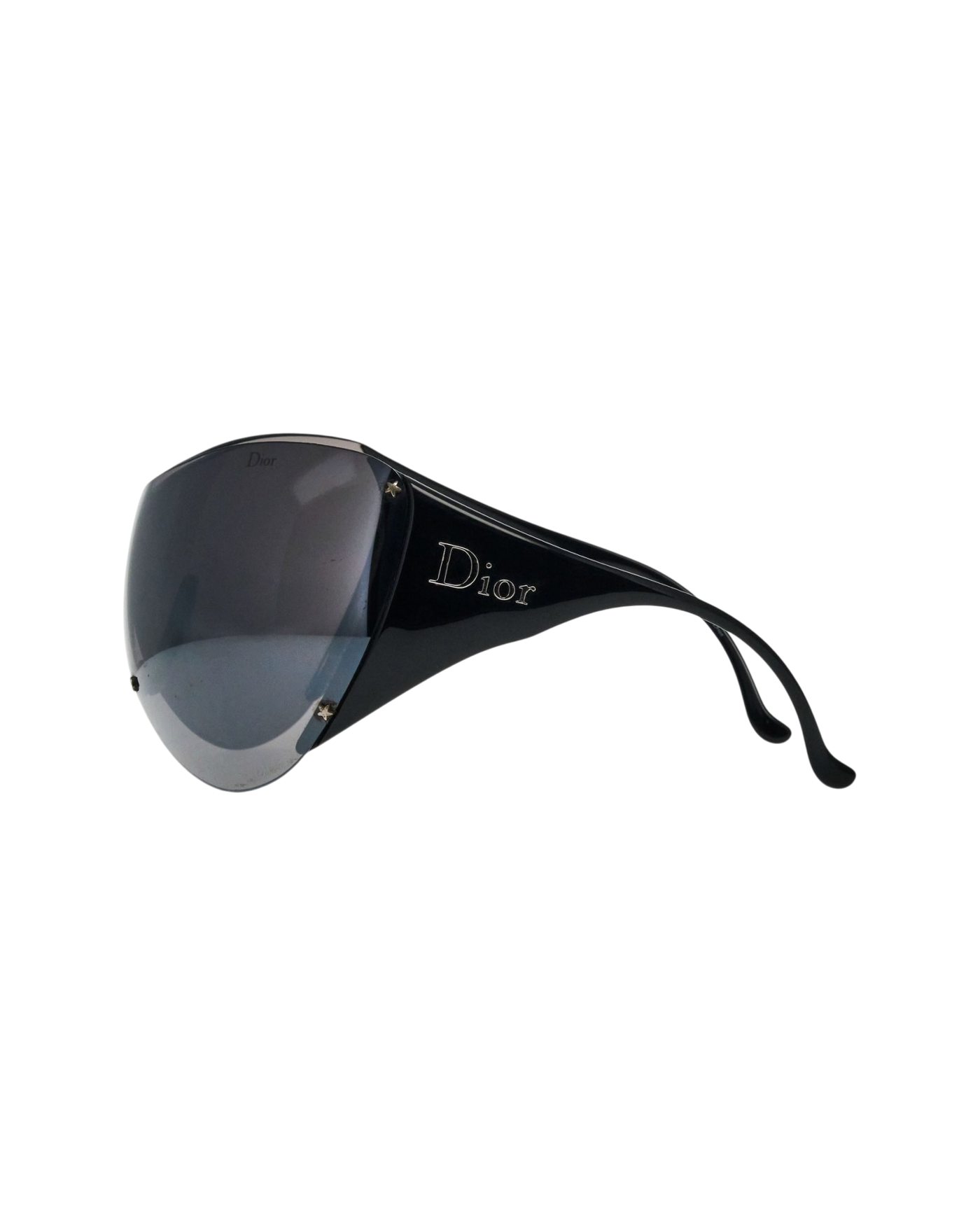 Dior Ski 1 Shield Sunglasses — Black, Silver Logo
