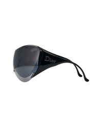 Dior Ski 1 Shield Sunglasses — Black, Silver Logo