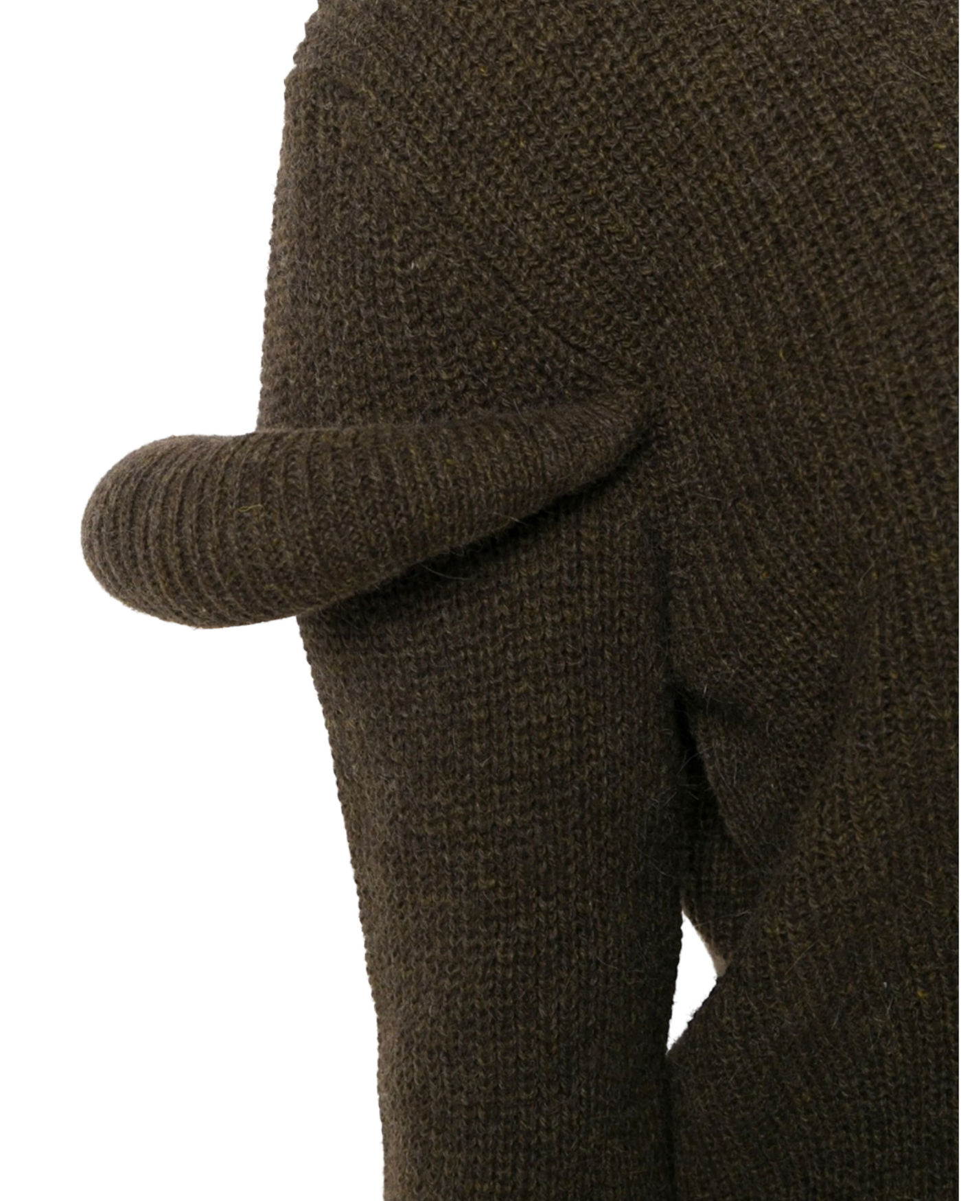 JW Anderson Dark Brown Ribbed Knit Hoodie