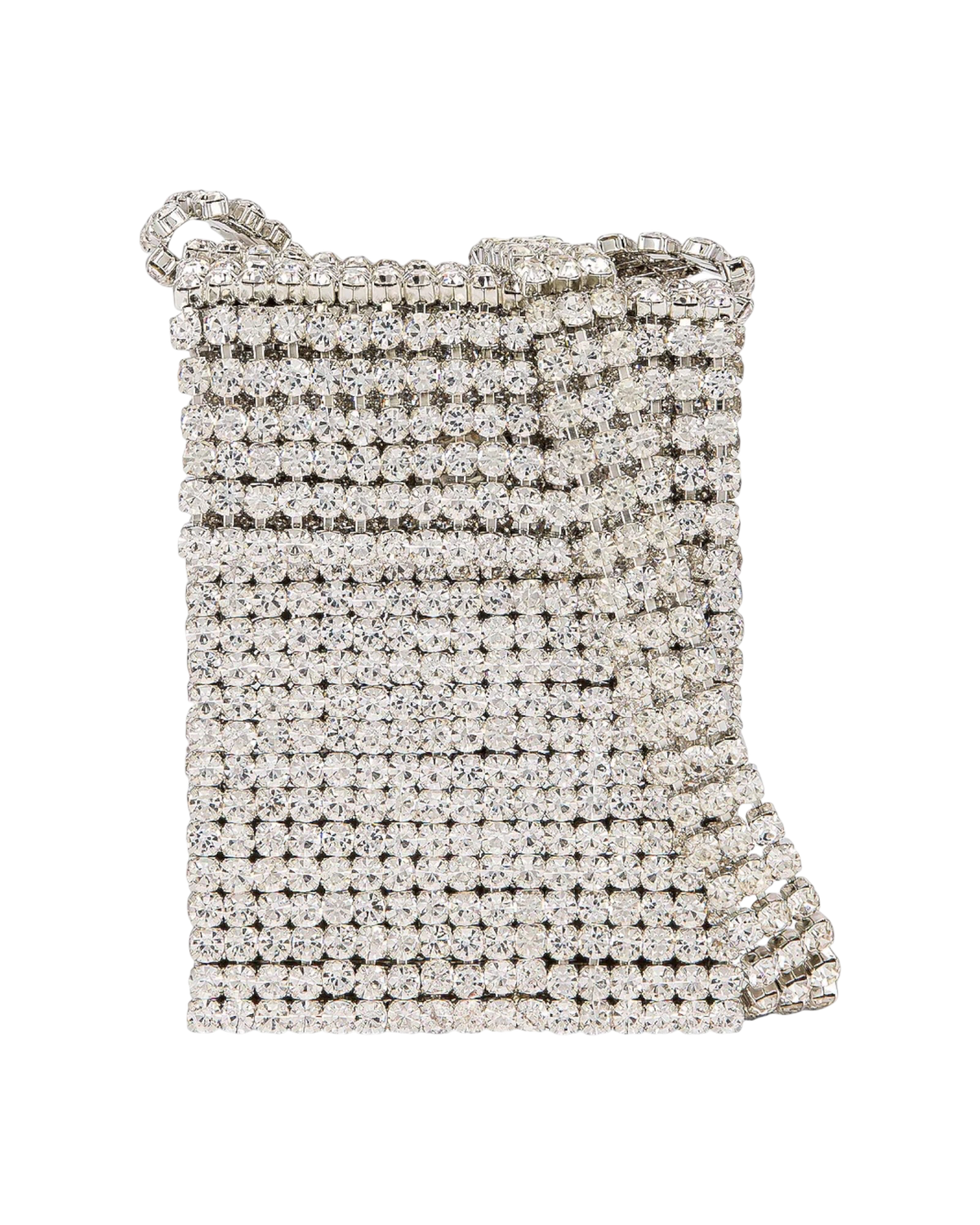Area Crystal Flapper Mini Bag — Clear Crystal / Silver, One Size
