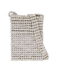Area Crystal Flapper Mini Bag — Clear Crystal / Silver, One Size