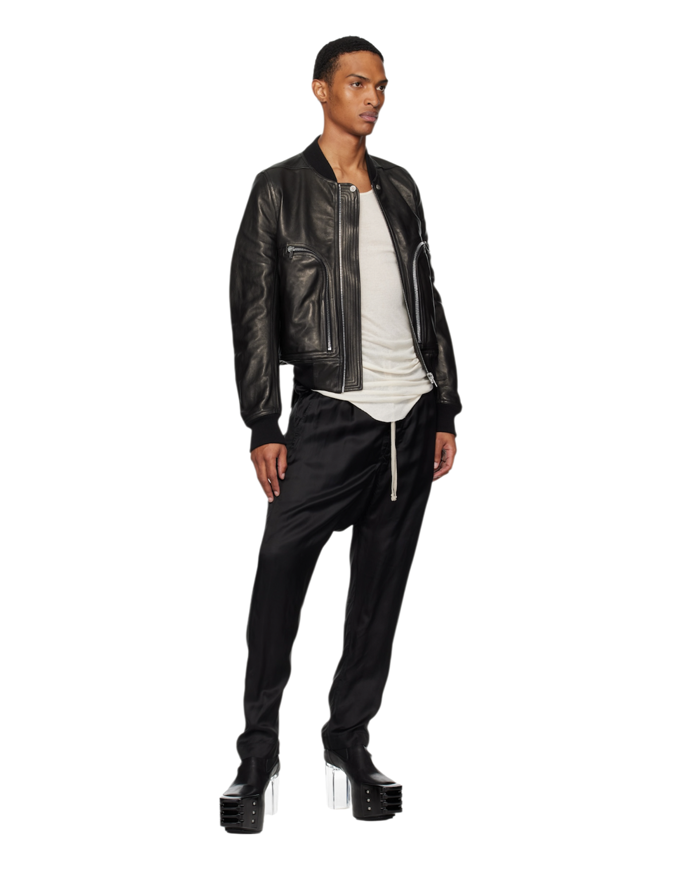 Rick Owens Leather Kiss Boots in Black