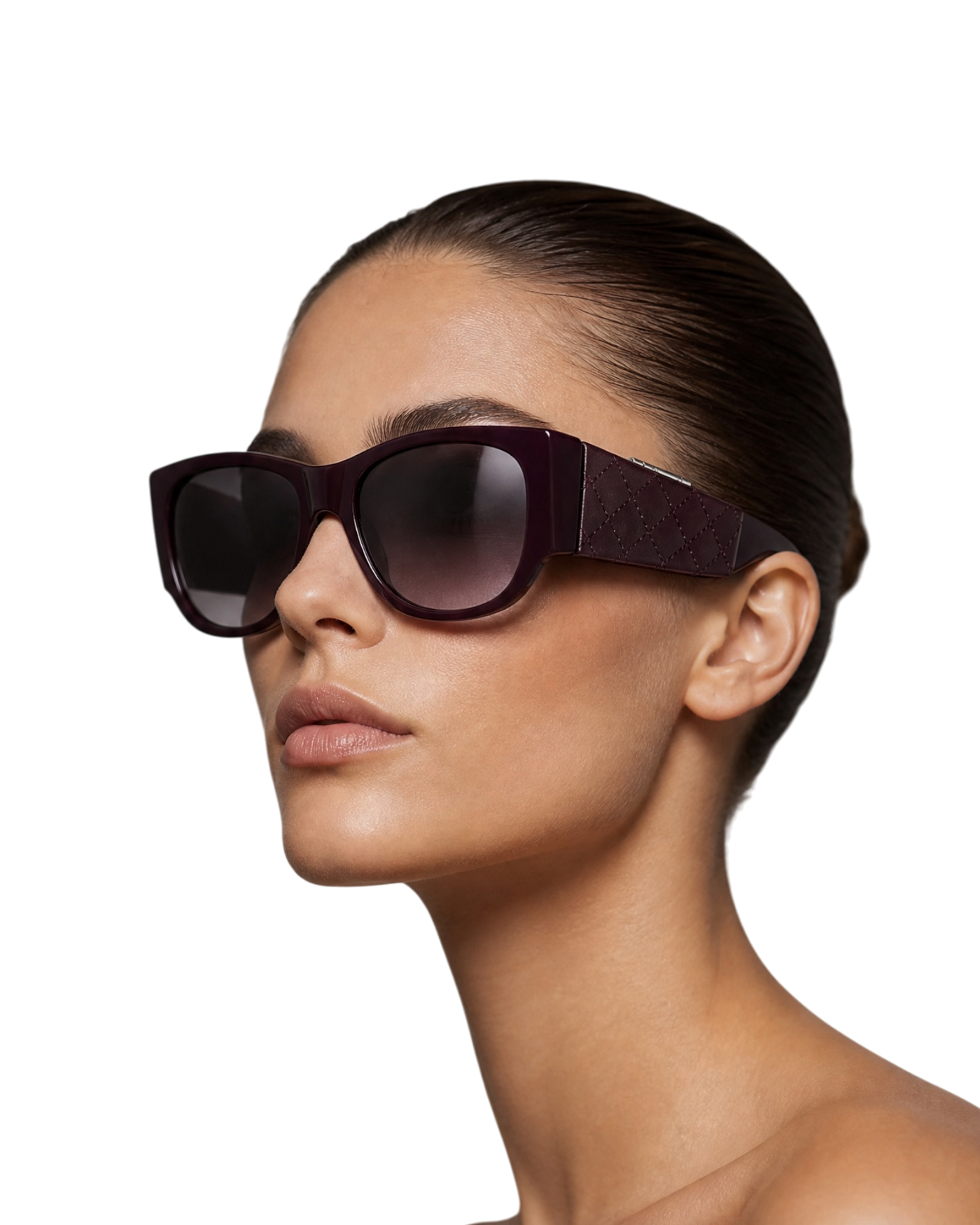 Chanel 5202-Q Quilted Flip-Up Mirror Sunglasses — Burgundy