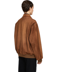 Miu Miu Suede Blouson Jacket — Cinnamon, Size IT 40 / US 4
