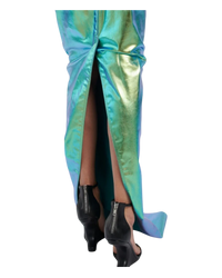 Rick Owens Iridescent Strapless Prong Cutout Gown