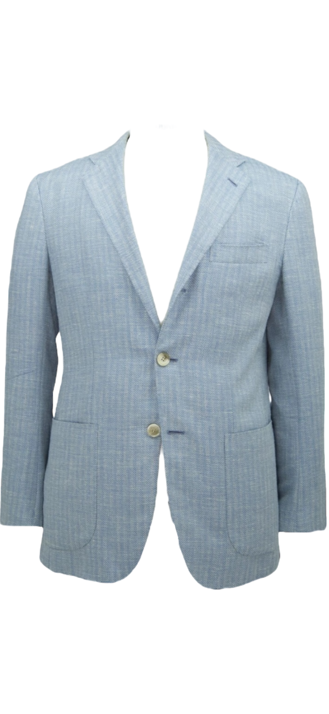 Kiton Light Blue Herringbone Jacket