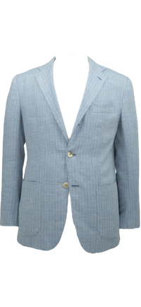 Kiton Light Blue Herringbone Jacket