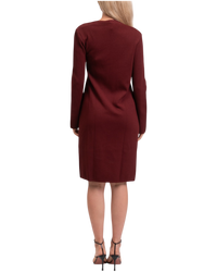 Bottega Veneta Asymmetric Neck Knit Dress in Rust