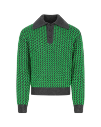 Bottega Veneta Contrast Weave Polo Sweater