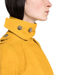 Rick Owens Belted Cropped Trench in Yellow  Suede