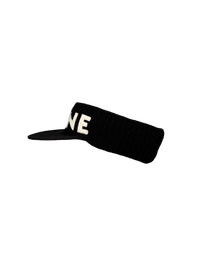 Celine Black Logo Embossed Wool Visor