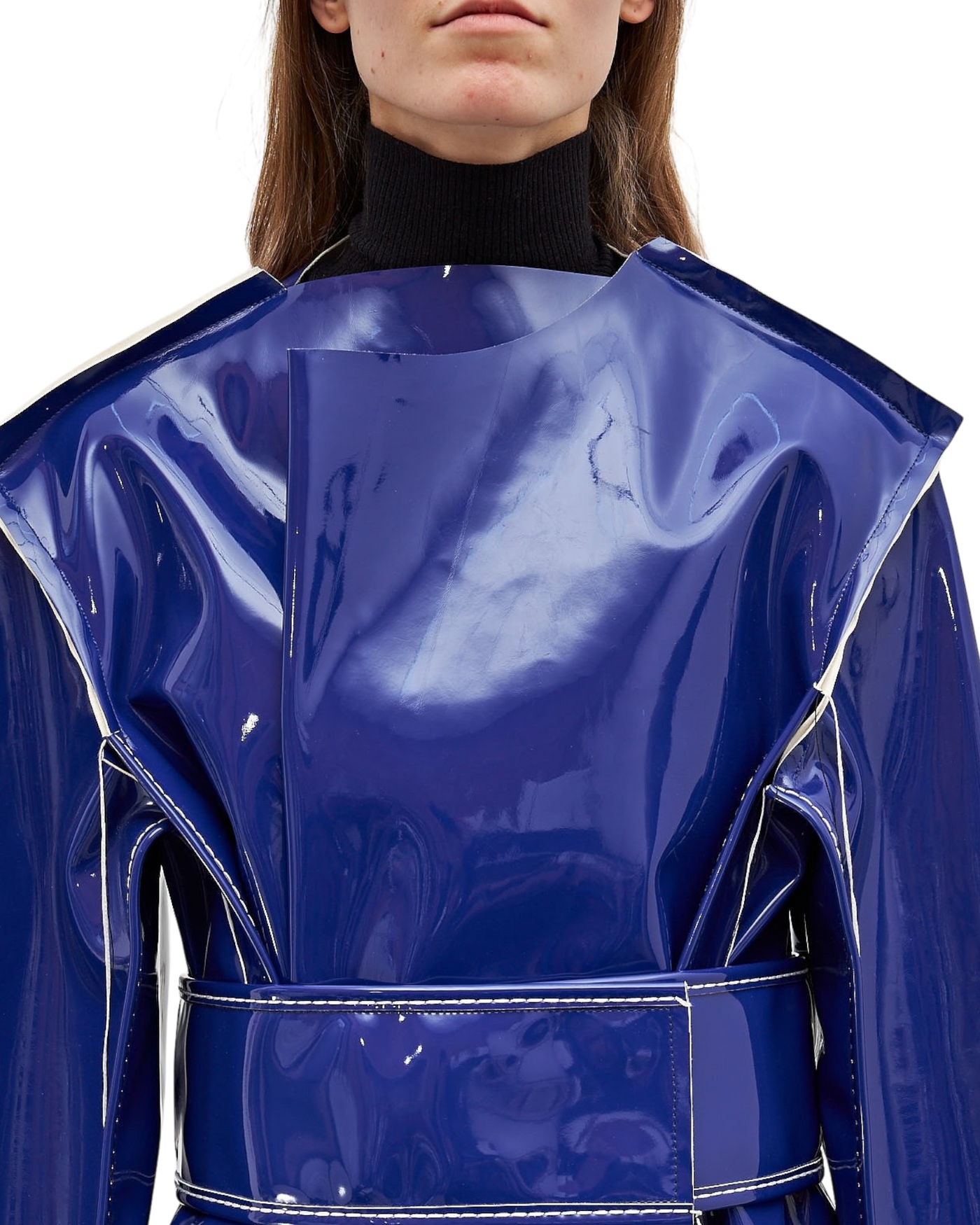 Marni AW18 “Sculpted Vinyl Belted Coat” - Purple