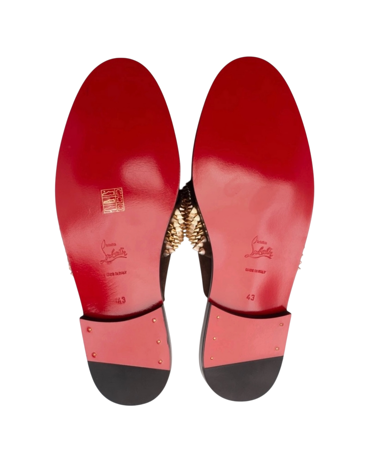 Christian Louboutin Leather Mule Shoes — Brown, Spike Studs, EU 43 / US 10