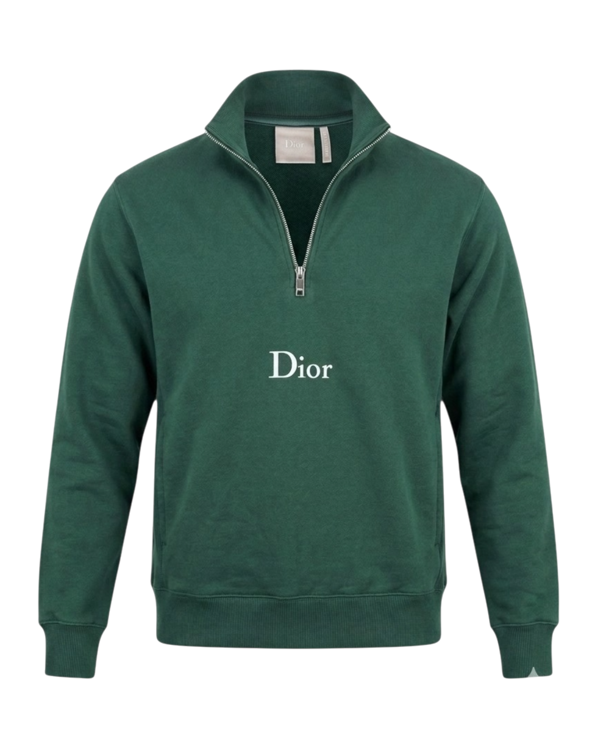 Dior Zip Neckline Sweatshirt — Dark Green, XS (Men's) / S (Women's)