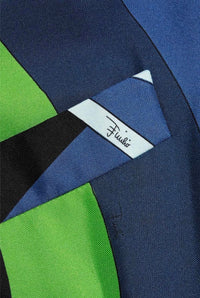 Pucci Iride-Print Silk Wrap Blazer — Indigo, Size IT 42 / US 6