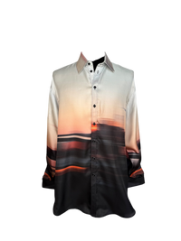 Peter Do Wrap Shirt in Blurred City