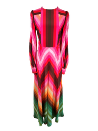 Valentino Garavani Long-Sleeve Rainbow-Print Maxi Dress