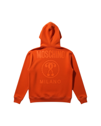 Moschino Embossed Logo Hoodie in Orange
