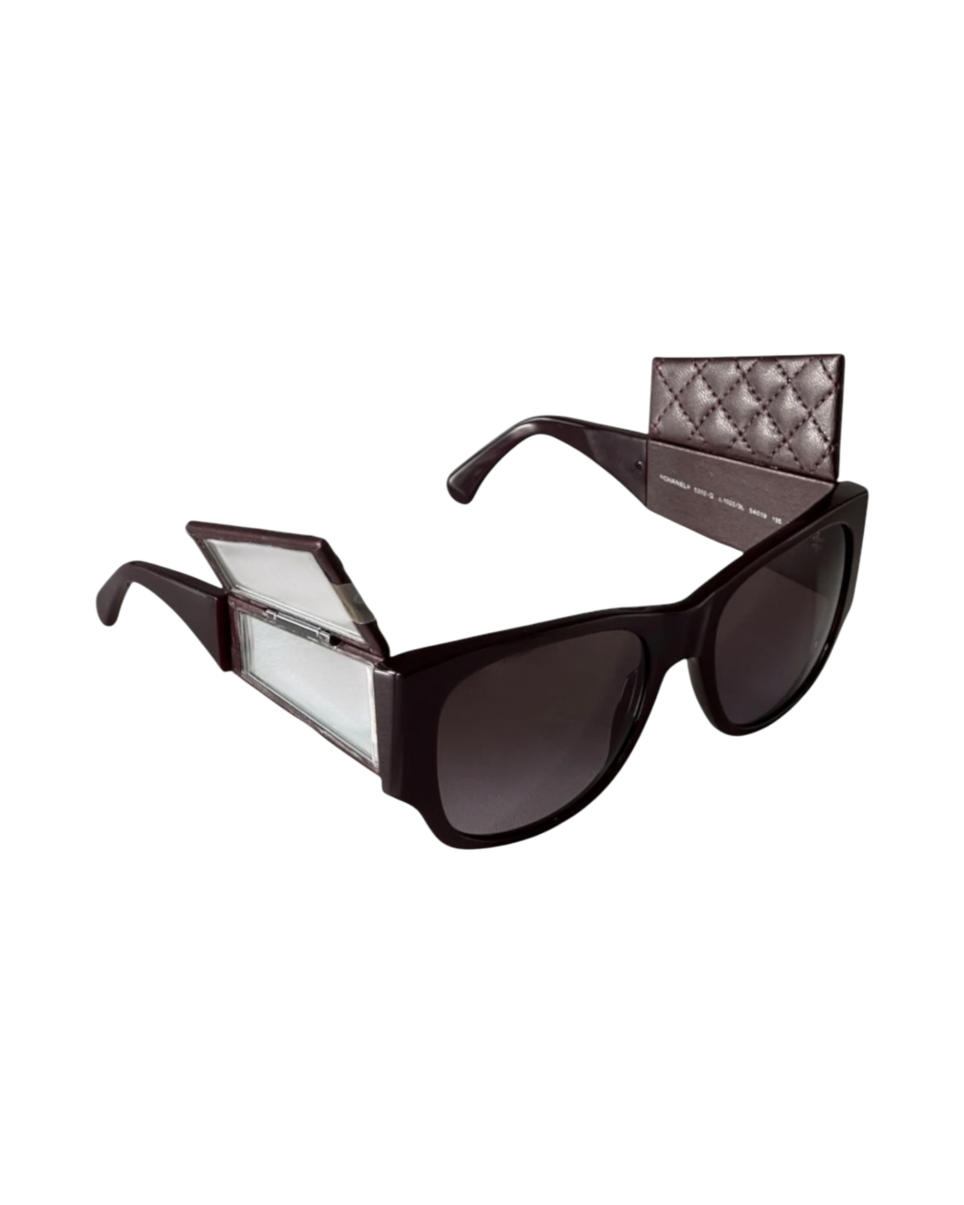 Chanel 5202-Q Quilted Flip-Up Mirror Sunglasses — Burgundy