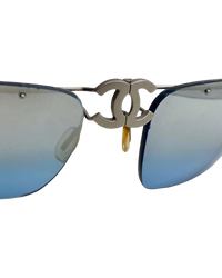 Chanel 4040 Foldable Rimless Sunglasses — Silver