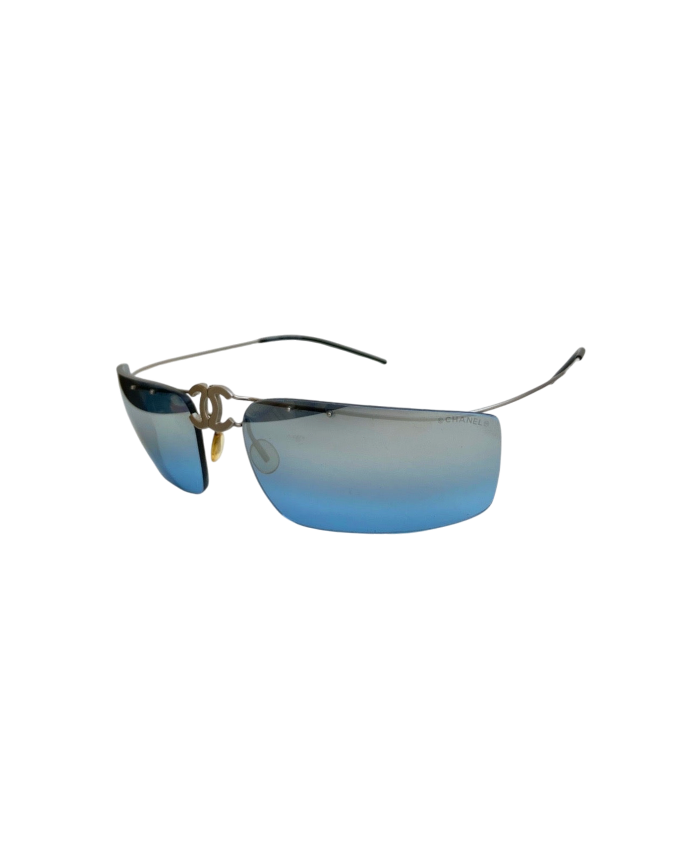 Chanel 4040 Foldable Rimless Sunglasses — Silver