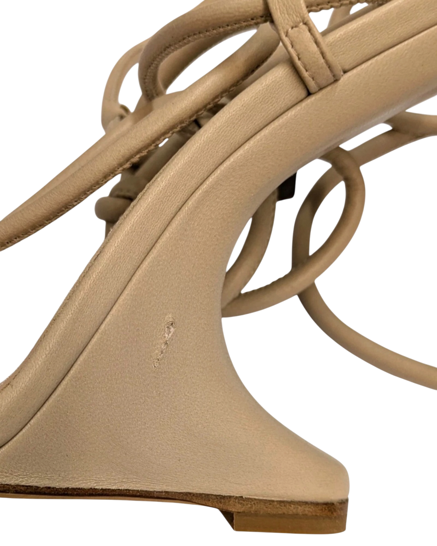 Rick Owens Cantilever 11 Leather Sandals — Nude, Size US 8 / EU 38