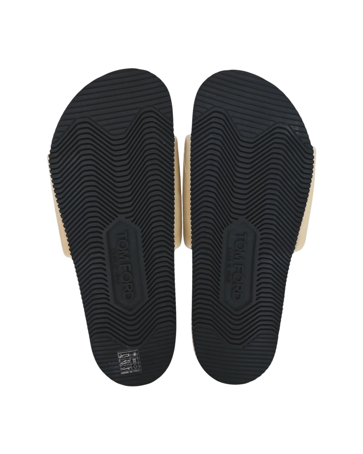 Tom Ford Velour Slide Sandals — Ivory, EU 44 / US 11