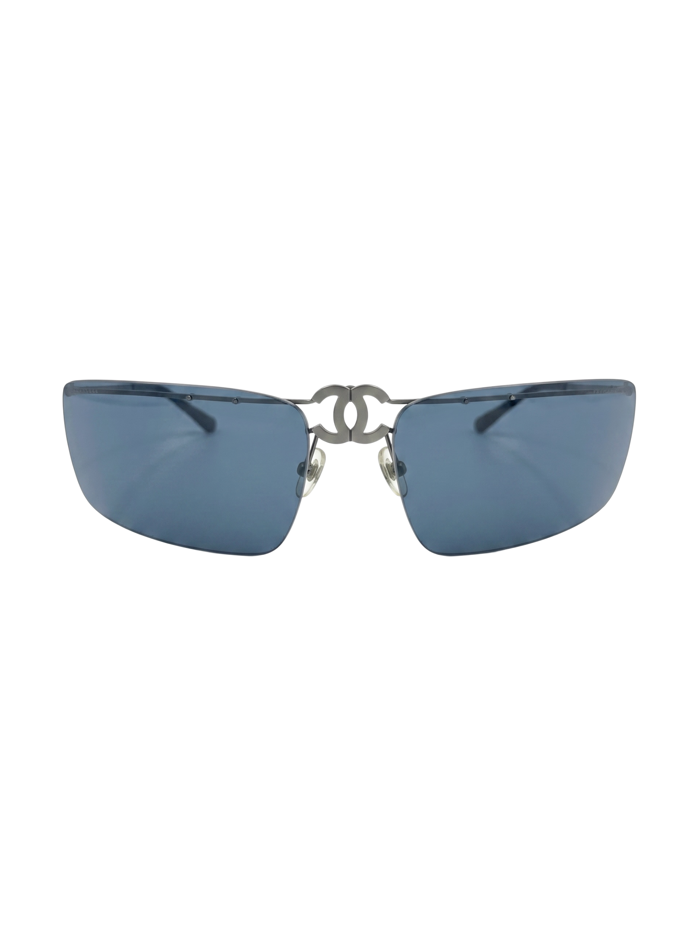 Chanel 4040 Foldable Rimless Sunglasses — Silver