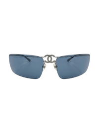 Chanel 4040 Foldable Rimless Sunglasses — Silver