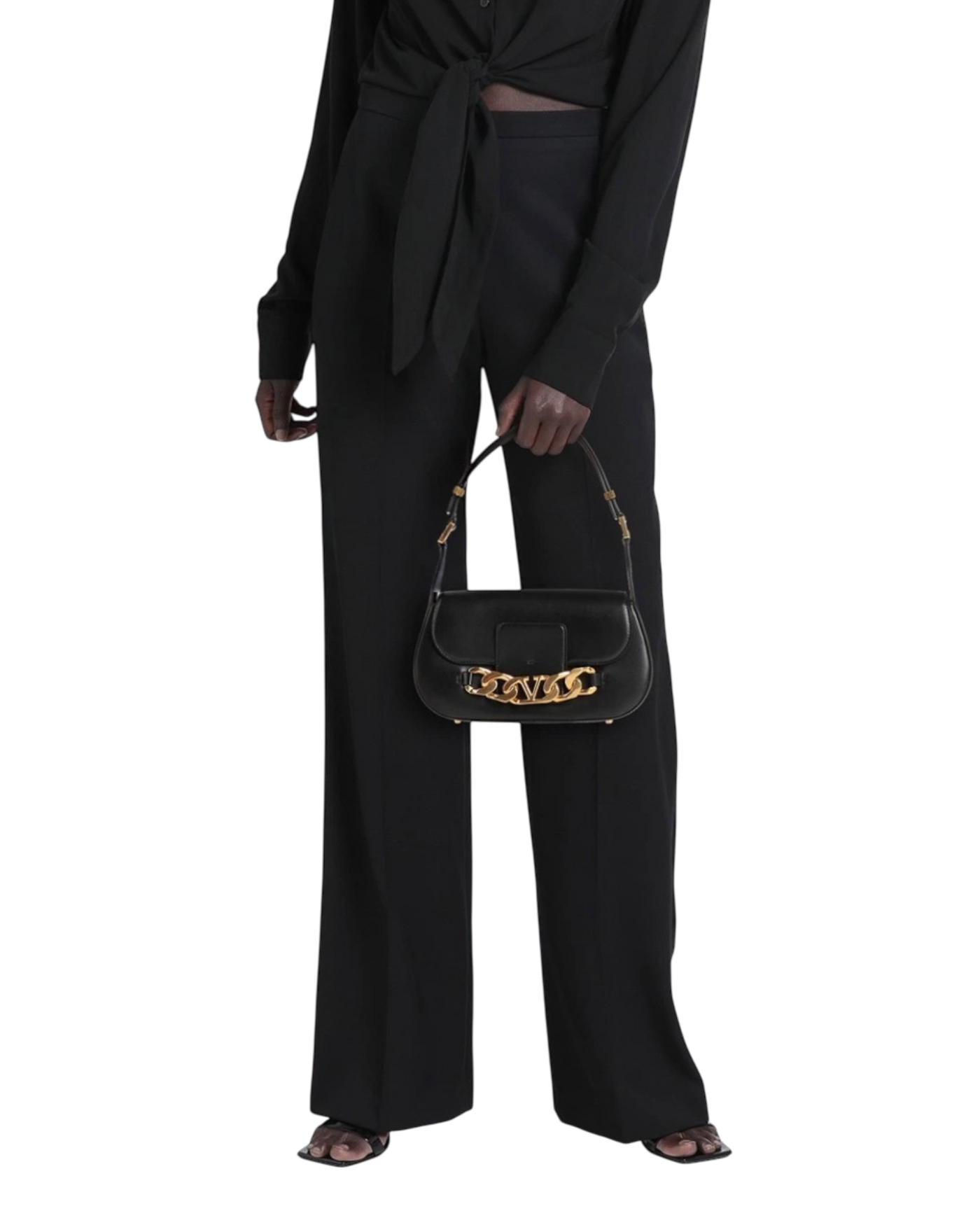 Valentino Garavani VLogo Leather Shoulder Bag