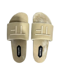 Tom Ford Velour Slide Sandals — Ivory, EU 44 / US 11