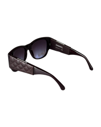Chanel 5202-Q Quilted Flip-Up Mirror Sunglasses — Burgundy
