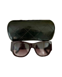 Chanel 5202-Q Quilted Flip-Up Mirror Sunglasses — Burgundy