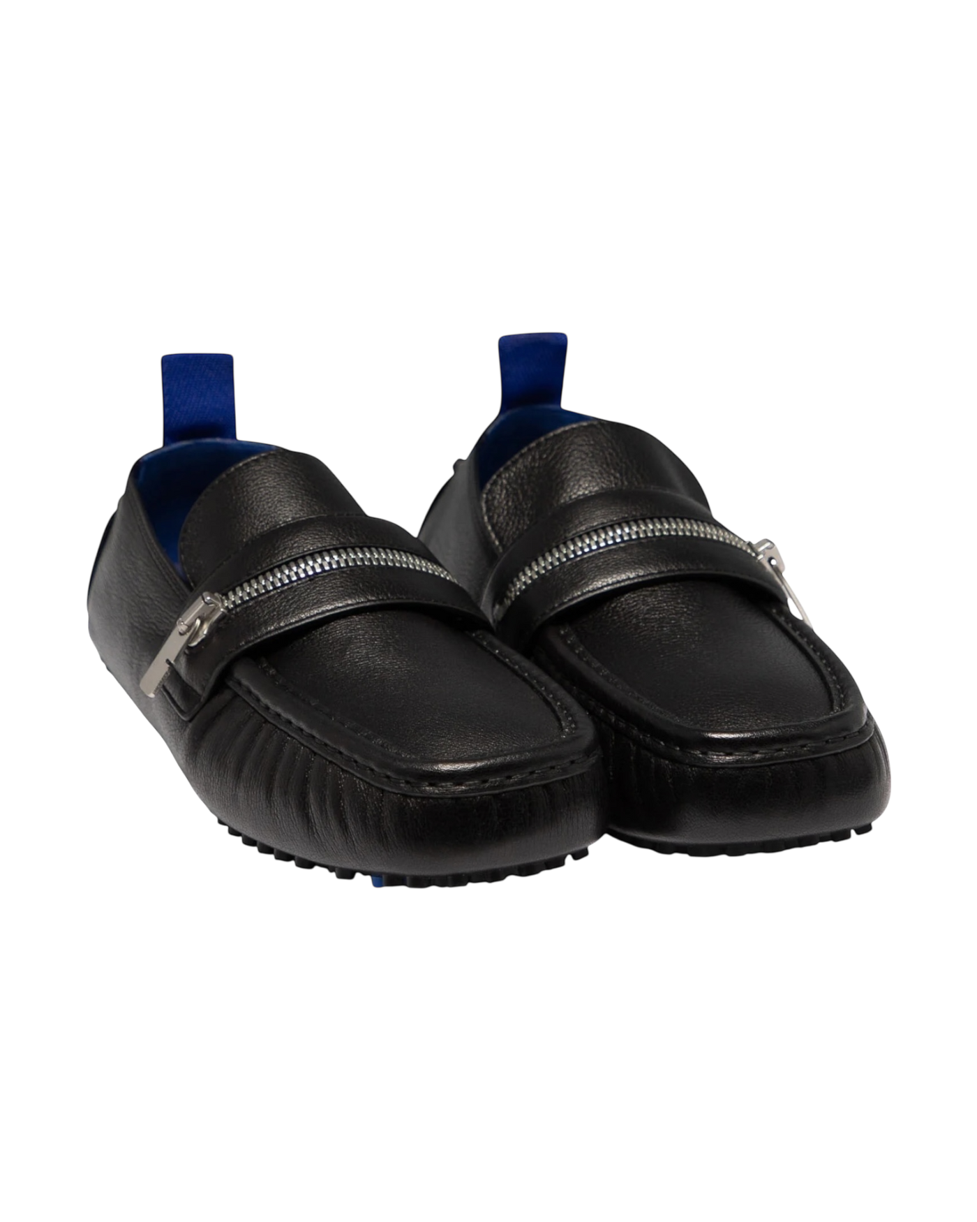 Burberry Motor Loafers in Black Leather