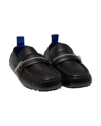 Burberry Motor Loafers in Black Leather