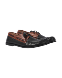 Loewe Campo Leather Boat Shoe — Black/Brown, Size US 9 / EU 42