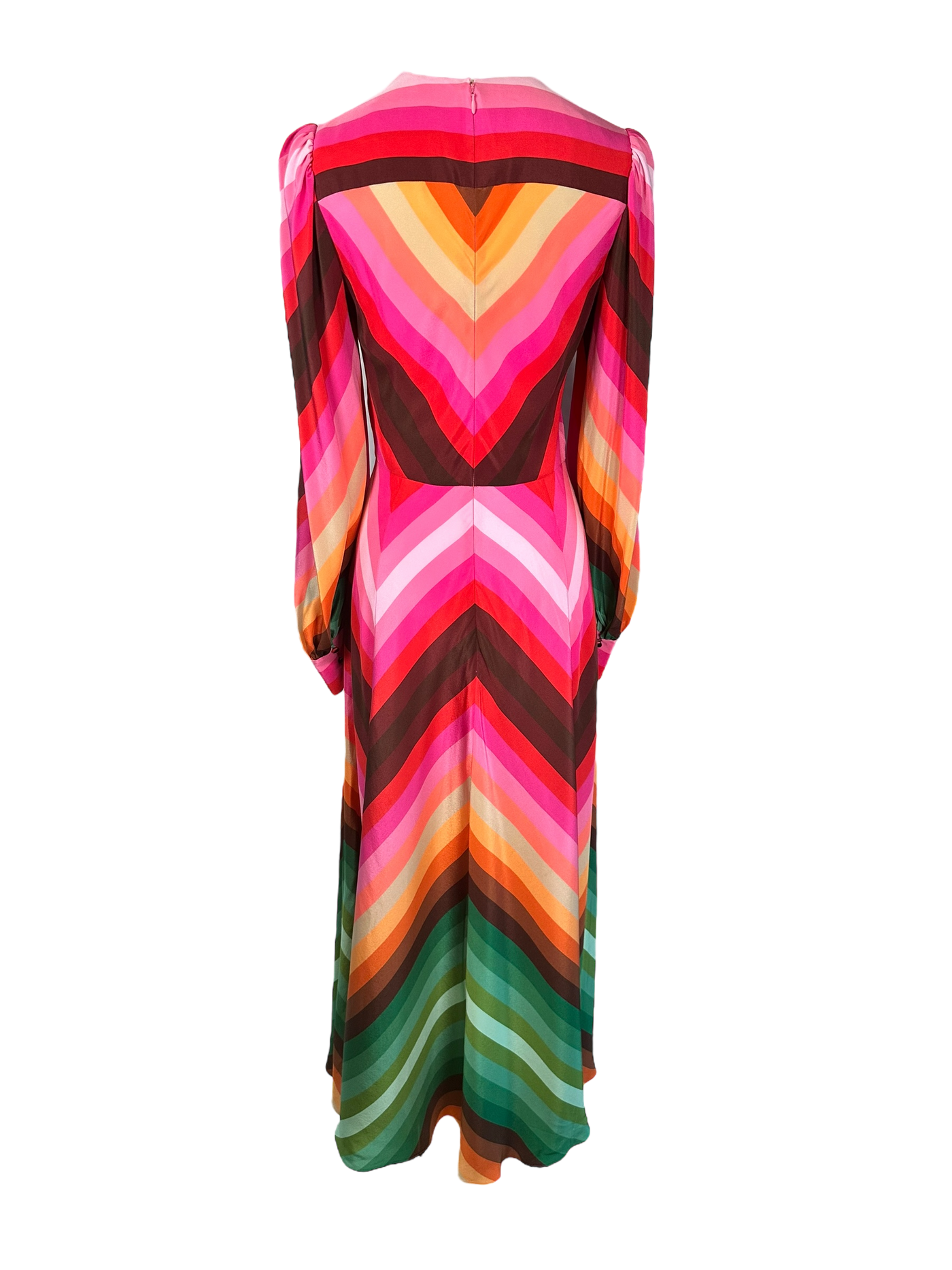 Valentino Garavani Long-Sleeve Rainbow-Print Maxi Dress