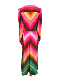 Valentino Garavani Long-Sleeve Rainbow-Print Maxi Dress
