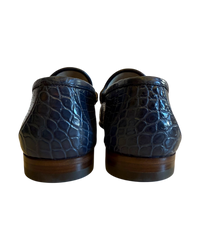 Gucci 1953 Horsebit Crocodile Loafers in Blue