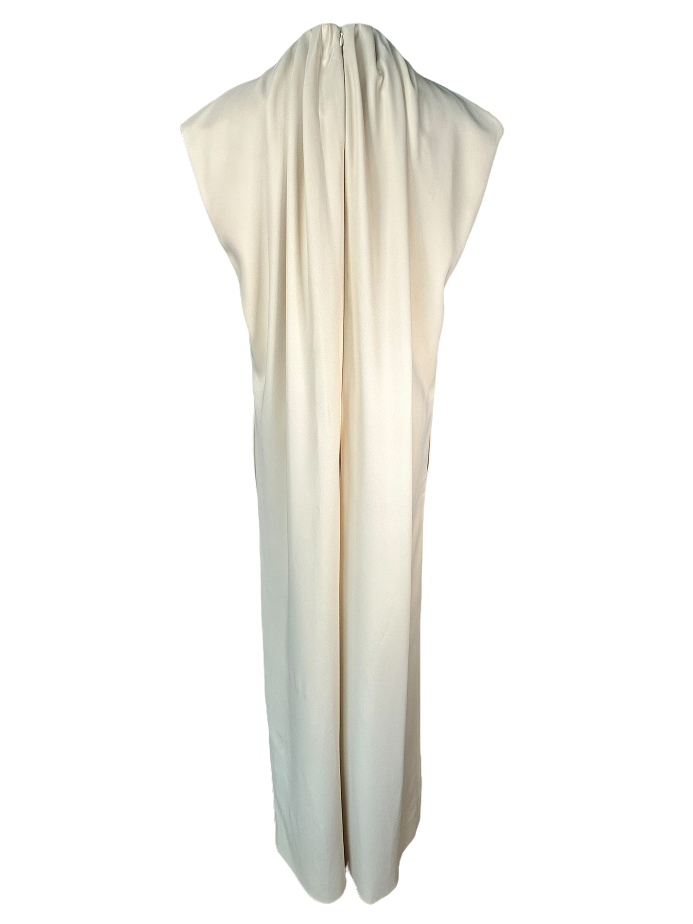 Valentino Gathered Crepe Wide-leg Jumpsuit in Ecru