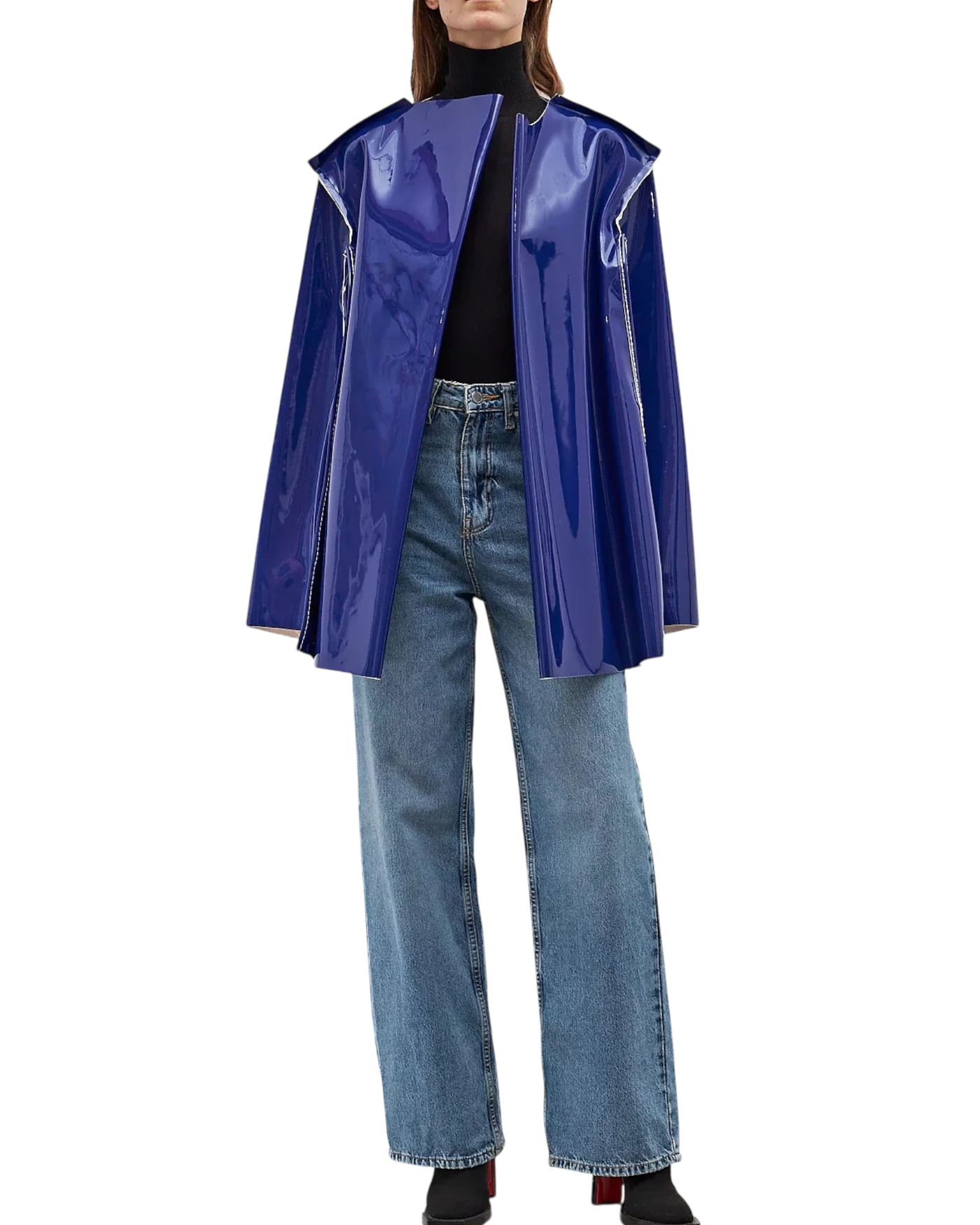 Marni AW18 “Sculpted Vinyl Belted Coat” - Purple