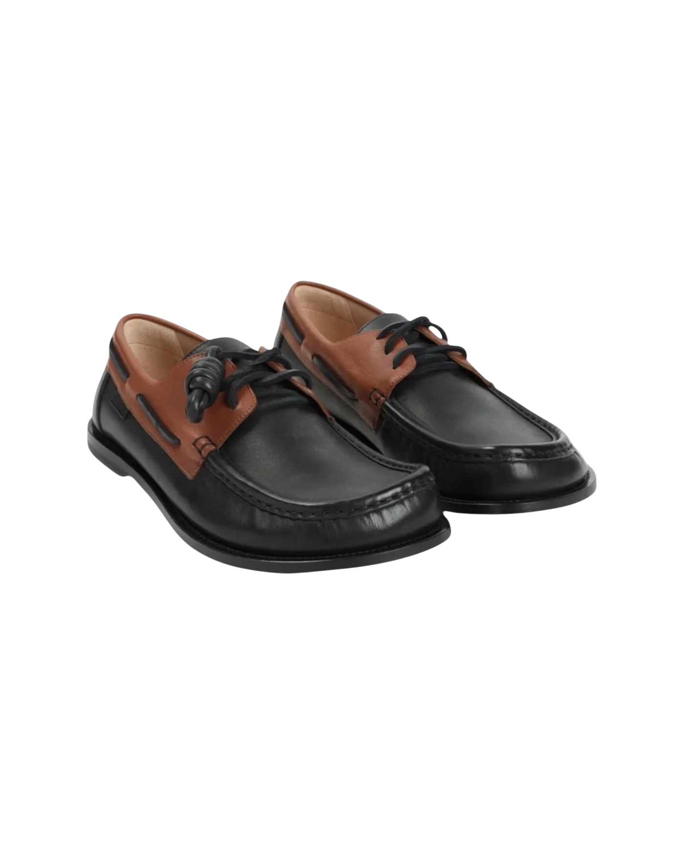 Loewe Campo Leather Boat Shoe — Black/Brown, Size US 11 / EU 44