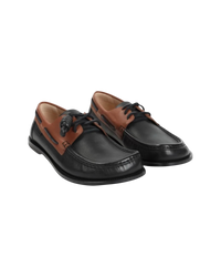 Loewe Campo Leather Boat Shoe — Black/Brown, Size US 11 / EU 44