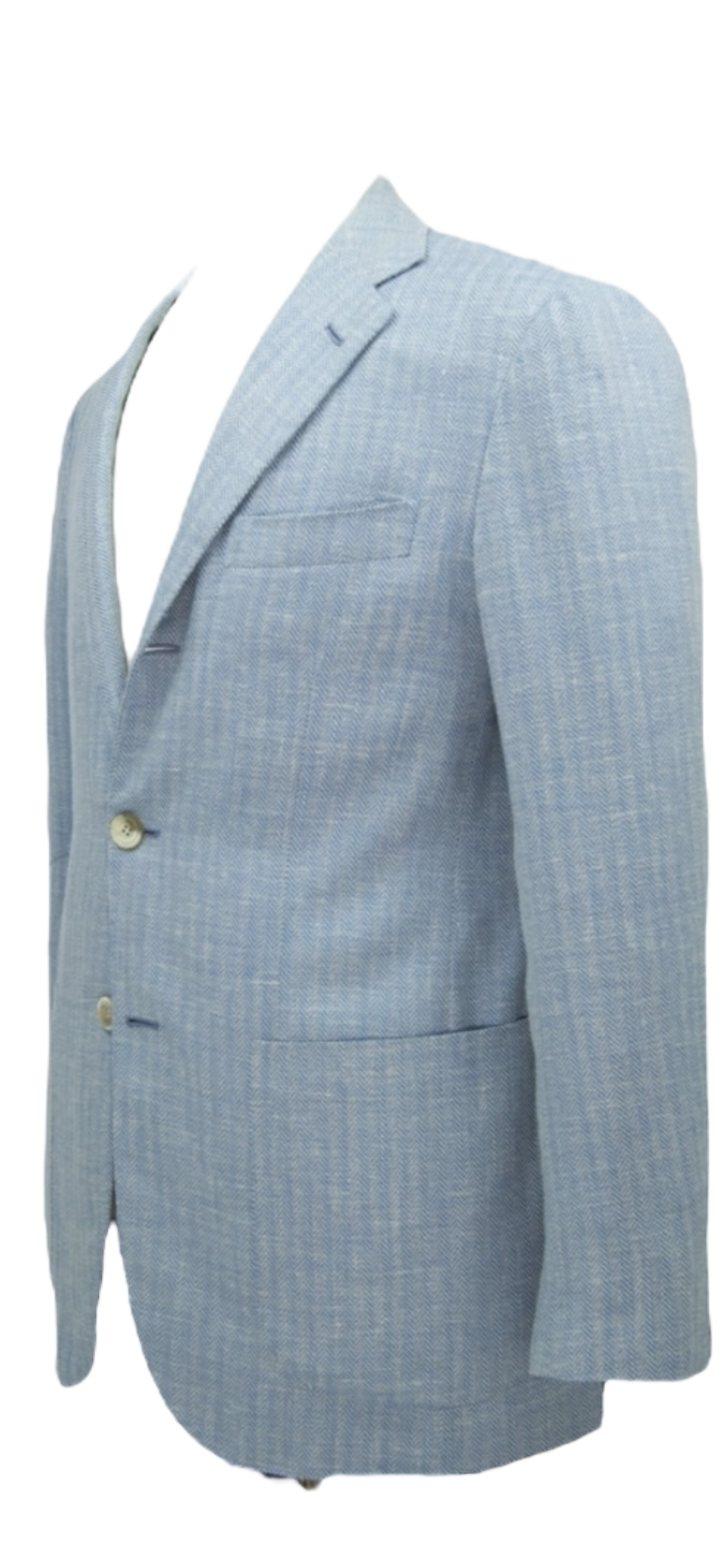 Kiton Light Blue Herringbone Jacket