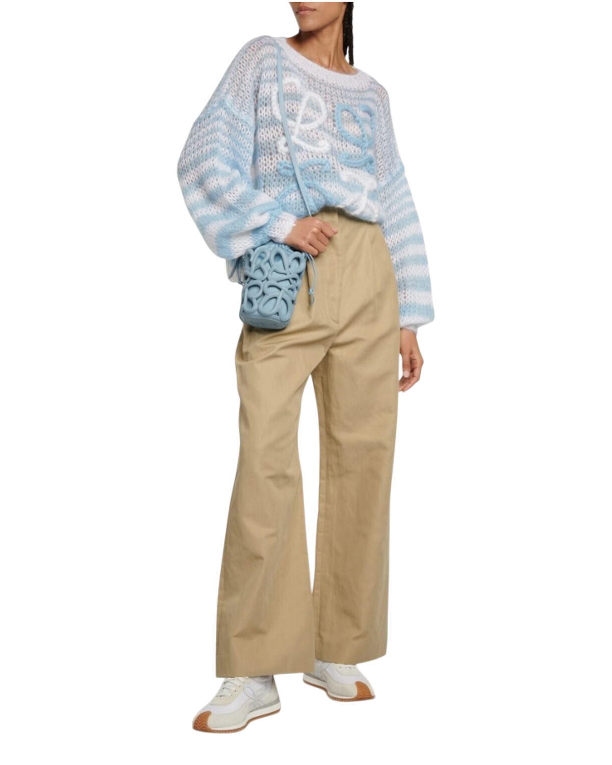 Loewe Anagram Inflated Cutout Bucket Bag — Light Blue