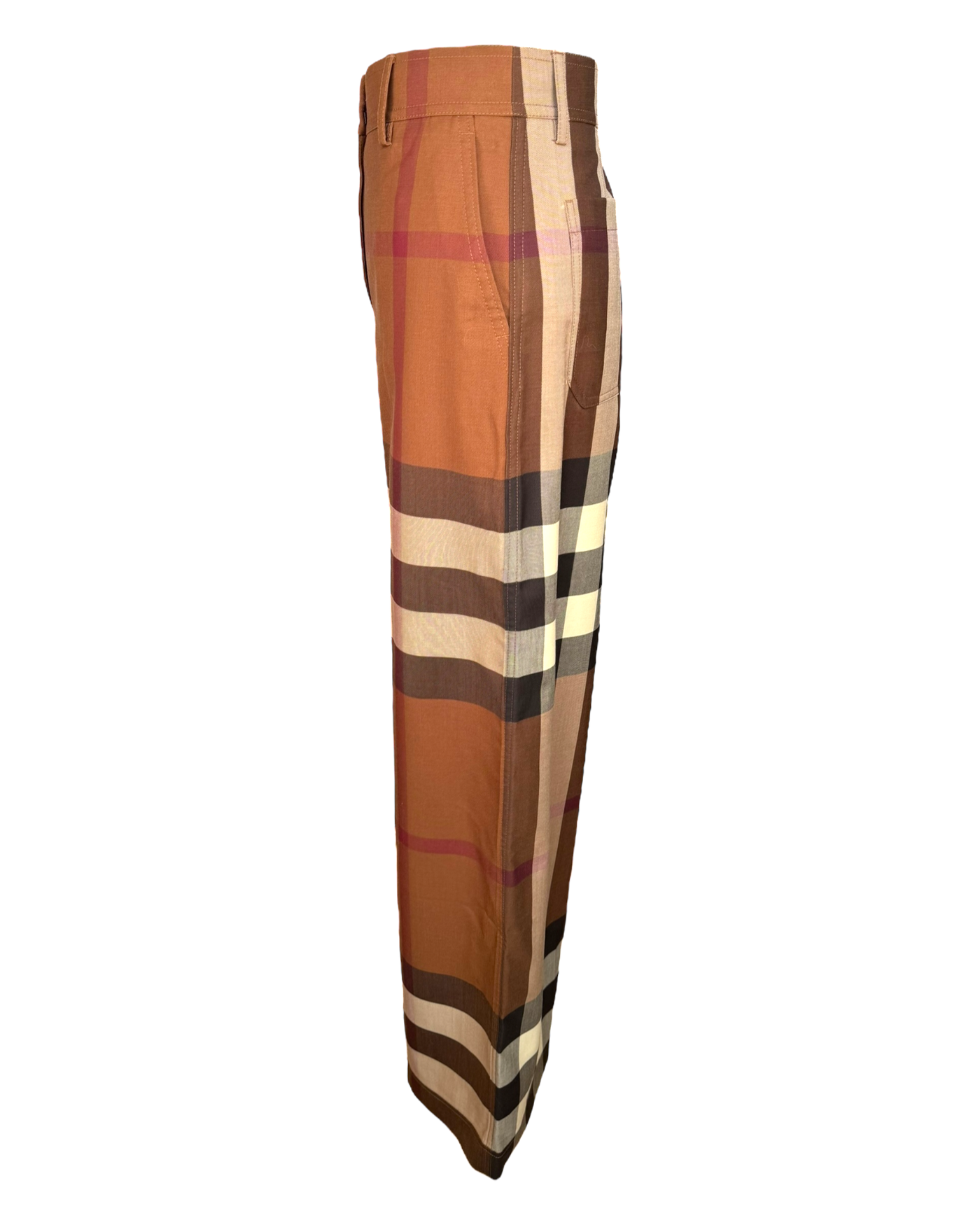 Burberry Brown Divya Check Wide Leg Pants in Wool