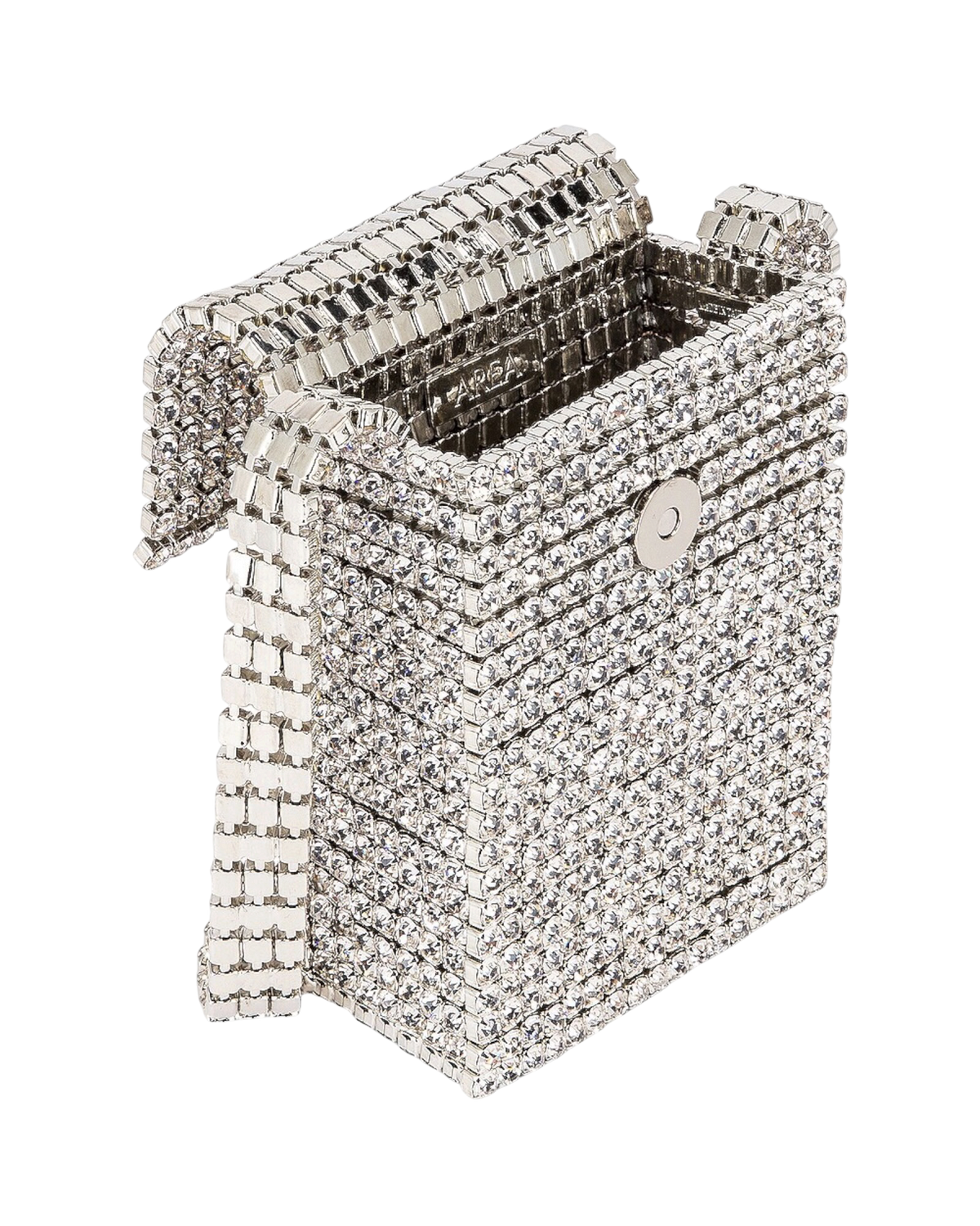 Area Crystal Flapper Mini Bag — Clear Crystal / Silver, One Size