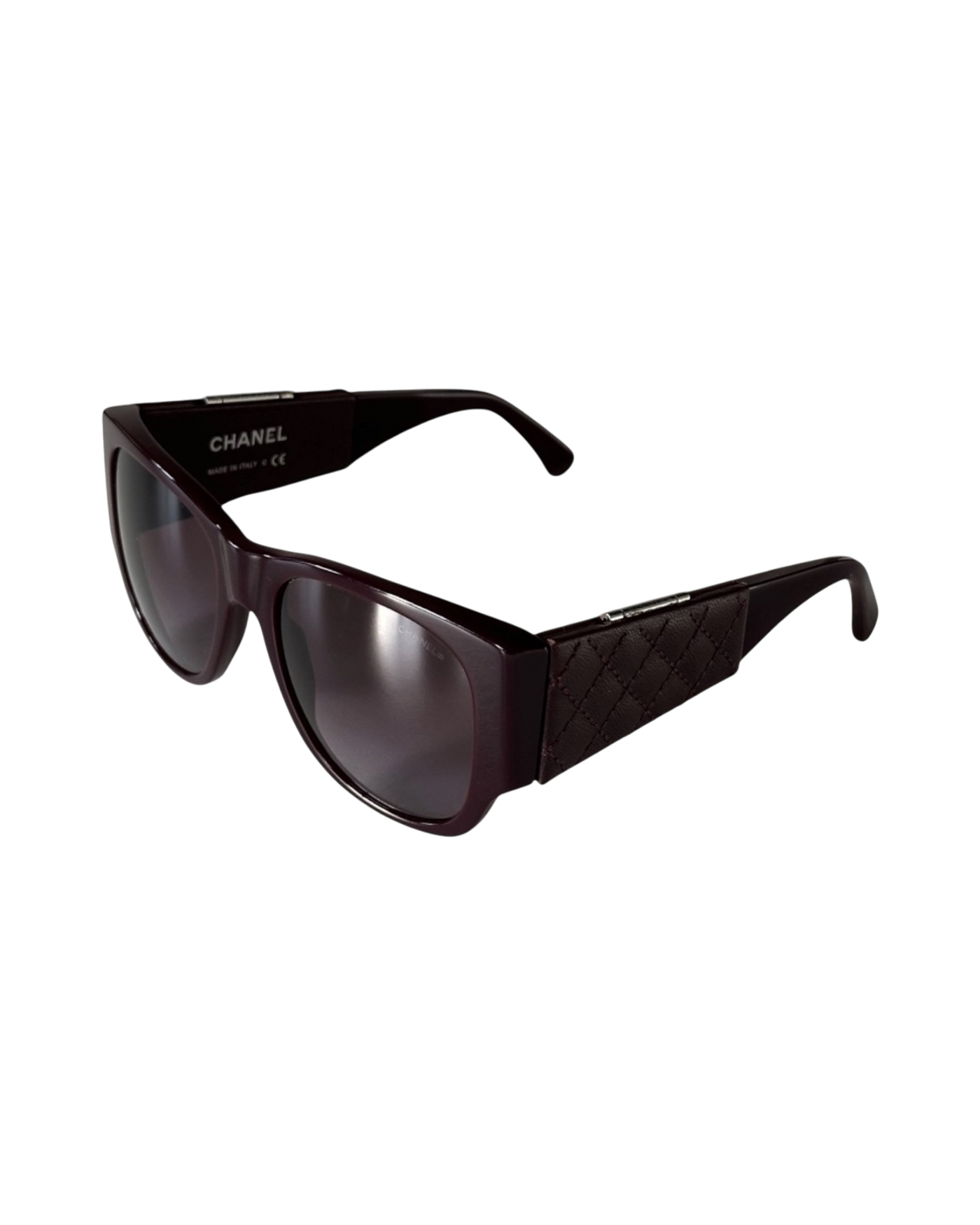Chanel 5202-Q Quilted Flip-Up Mirror Sunglasses — Burgundy